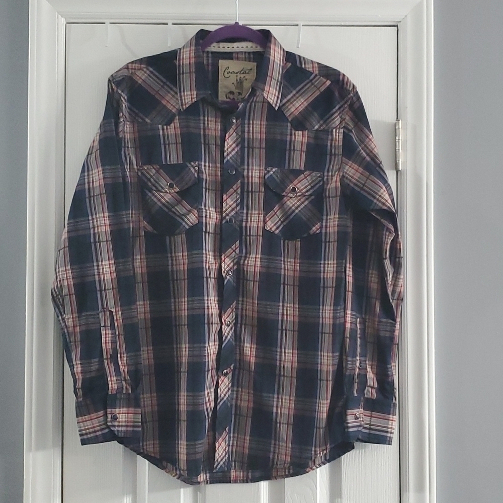 COASTAL snap down shirt size Medium